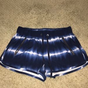 Blue Athleta running shorts